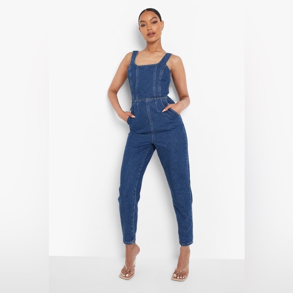 Boohoo Jeans Nwt Denim Jumpsuit Poshmark